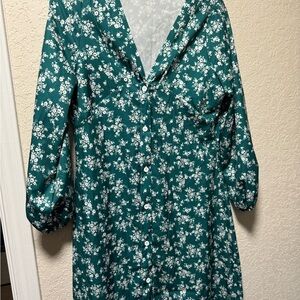 Women’s Floral Button-Up Maxi Dress - S